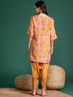 Sangria Floral Print Kurta with Dhoti Pants