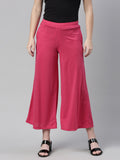 Souchii Women Beautiful Pink Knitted Palazzos - Distacart