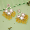 Tehzeeb Creations Gold Polish Yellow Colour Earrings - Distacart