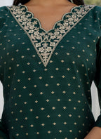 Vellora Chanderi Silk Dark Green Casual Wear Embroidery Work Readymade Salwar Suit - Distacart
