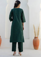 Vellora Chanderi Silk Dark Green Casual Wear Embroidery Work Readymade Salwar Suit - Distacart