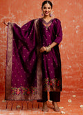 Vellora Cotton Silk Blend Wine Party Wear Zari Work Readymade Salwar Suit - Distacart