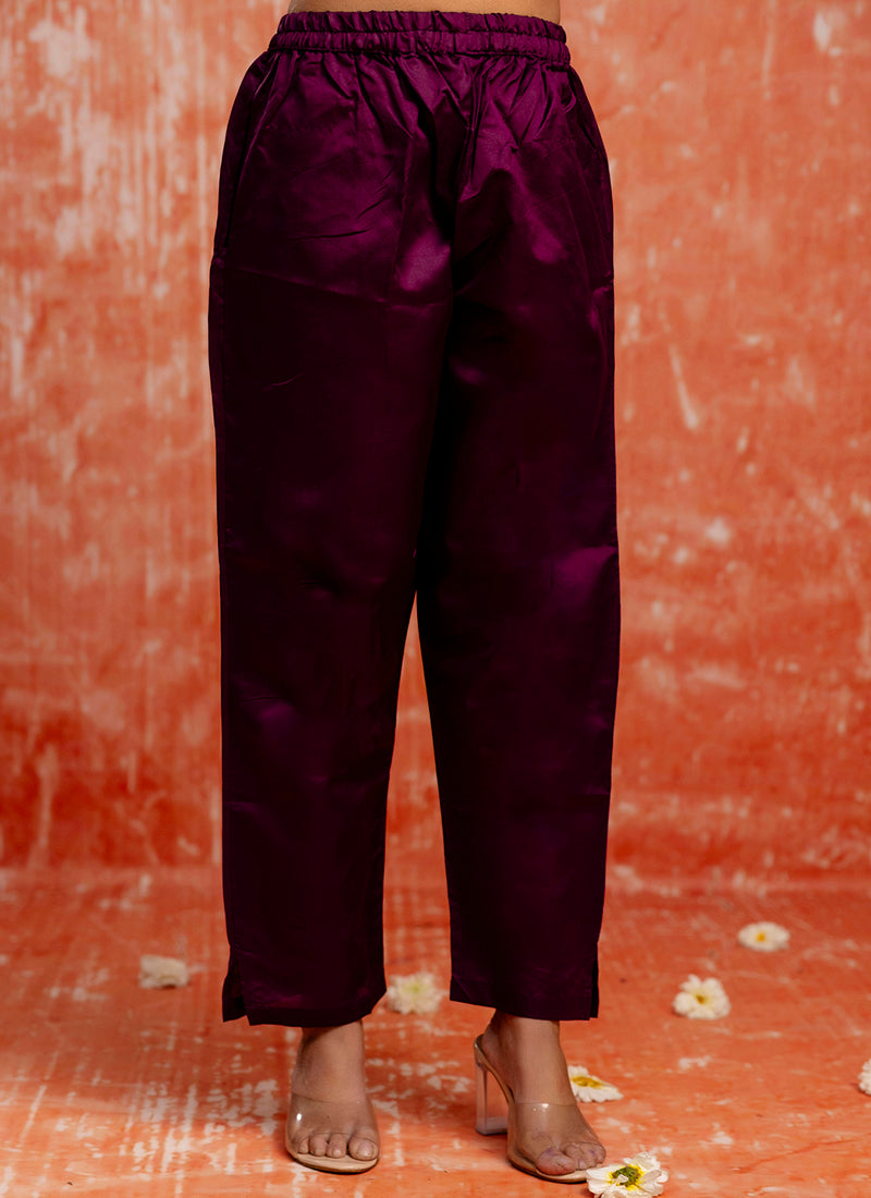 Vellora Cotton Silk Blend Wine Party Wear Zari Work Readymade Salwar Suit - Distacart