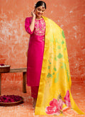 Vellora Silk Blend Rani Pink Festival Wear Embroidery Work Readymade Salwar Suit - Distacart