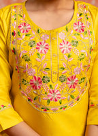 Vellora Silk Blend Yellow Festival Wear Embroidery Work Readymade Salwar Suit - Distacart