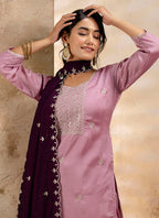 Vellora Silk Blend Pink Party Wear Embroidery Work Readymade Salwar Suit - Distacart