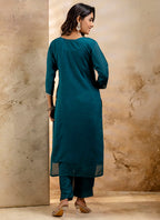 Vellora Silk Blend Teal Party Wear Embroidery Work Readymade Salwar Suit - Distacart