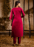 Vellora Silk Blend Pink Casual Wear Embroidery Work Readymade Salwar Suit - Distacart