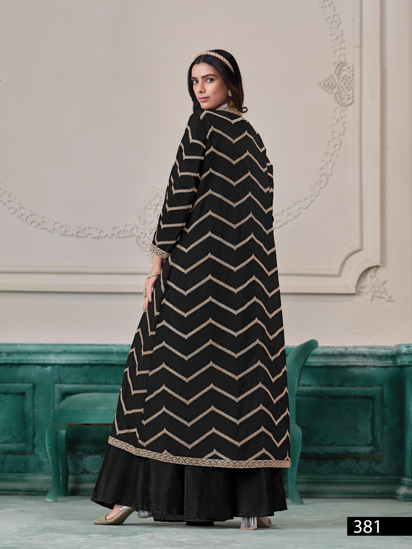 Anaita Black Chinon Designer Stitched Indo Western - Distacart