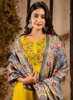 Vellora Viscose Rayon Mustard Party Wear Embroidery Work Readymade Salwar Suit - Distacart