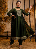 Vellora Silk Blend Mehendi Party Wear Embroidery Work Readymade Salwar Suit - Distacart