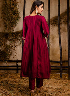 Vellora Silk Blend Maroon Party Wear Embroidery Work Readymade Salwar Suit - Distacart