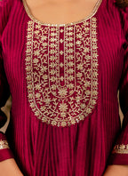 Vellora Silk Blend Maroon Party Wear Embroidery Work Readymade Salwar Suit - Distacart