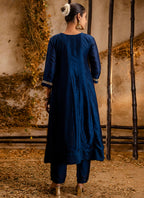 Vellora Silk Blend Navy Blue Party Wear Embroidery Work Readymade Salwar Suit - Distacart