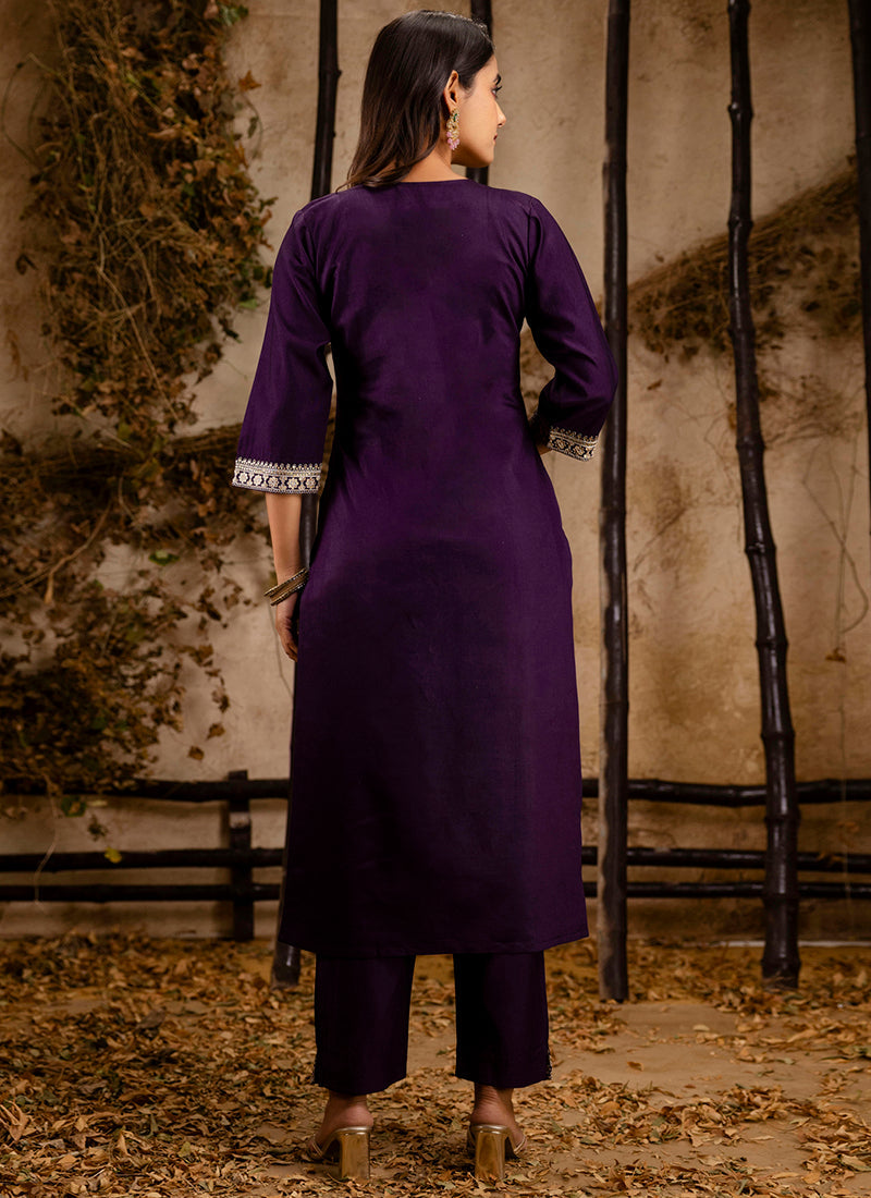 Vellora Viscose Wine Festival Wear Embroidery Work Readymade Salwar Suit - Distacart