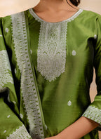 Vellora Cotton Blend Mehendi Party Wear Weaving Work Readymade Salwar Suit - Distacart