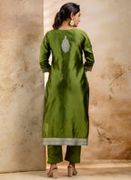 Vellora Cotton Blend Mehendi Party Wear Weaving Work Readymade Salwar Suit - Distacart