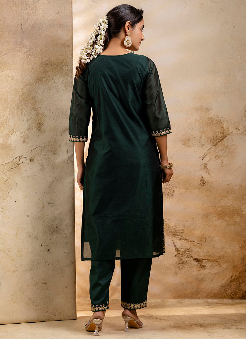 Vellora Chanderi Silk Lavender Party Wear Embroidery Work Readymade Salwar Suit - Distacart