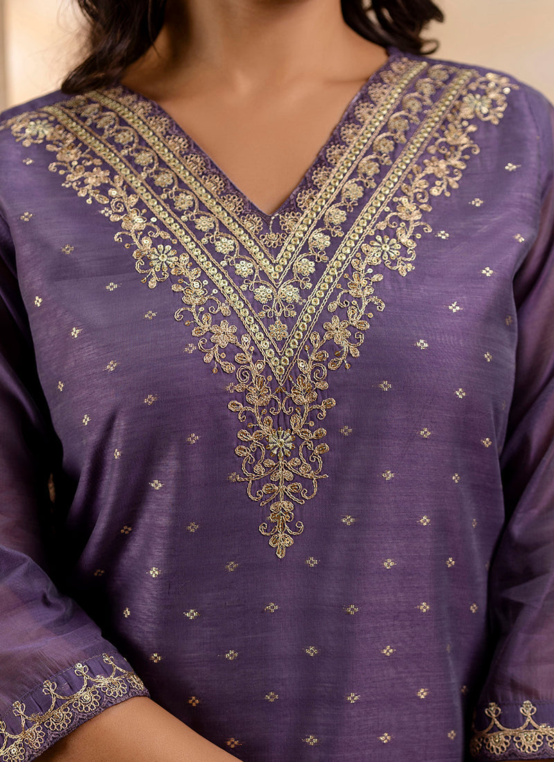 Vellora Chanderi Silk Pink Party Wear Embroidery Work Readymade Salwar Suit - Distacart