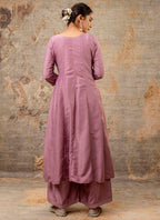 Vellora Silk Blend Dusty Pink Casual Wear Embroidery Work Readymade Plazzo Suit - Distacart