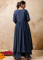 Vellora Silk Blend Teal Designer Wear Embroidery Work Readymade Anarkali Suit - Distacart
