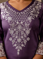 Vellora Silk Blend Lavender Festival Wear Embroidery Work Readymade Salwar Suit - Distacart