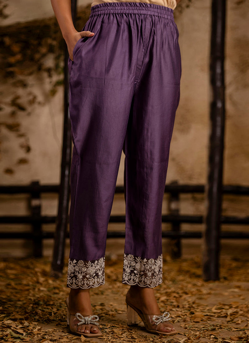 Vellora Silk Blend Lavender Festival Wear Embroidery Work Readymade Salwar Suit - Distacart