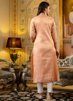 Vellora Silk Blend Grey Party Wear Embroidery Work Readymade Kurti - Distacart