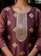 Vellora Silk Blend Peach Party Wear Embroidery Work Readymade Kurti - Distacart