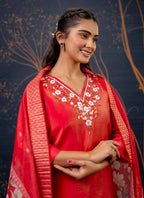 Vellora Shimmer Silk Mustard Casual Wear Hand Work Readymade Salwar Suit - Distacart