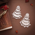 Tehzeeb Creations Gold Polish Moon Layer Design Earrings - Distacart