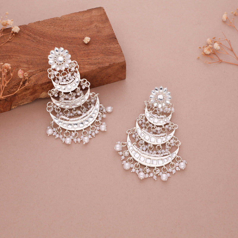 Tehzeeb Creations Gold Polish Moon Layer Design Earrings - Distacart