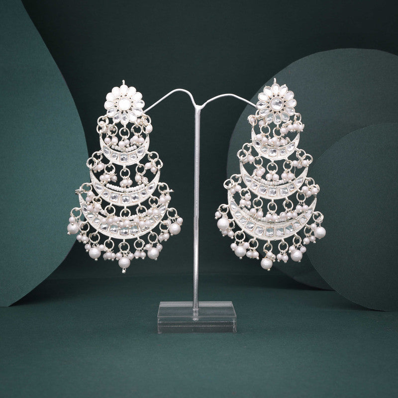 Tehzeeb Creations Gold Polish Moon Layer Design Earrings - Distacart