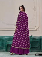Anaita Purple Chinon Designer Stitched Indo Western - Distacart