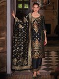Vellora Jacquard Silk Black Party Wear Embroidery Work Readymade Salwar Suit - Distacart
