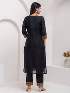 Vellora Jacquard Silk Black Party Wear Embroidery Work Readymade Salwar Suit - Distacart