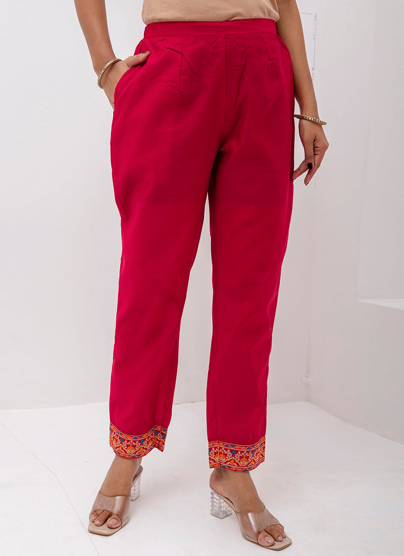 Vellora Jacquard Silk Red Party Wear Embroidery Work Readymade Salwar Suit - Distacart