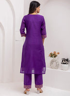 Vellora Jacquard Silk Royal Blue Party Wear Embroidery Work Readymade Salwar Suit - Distacart