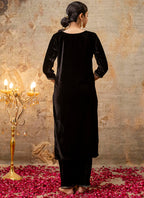 Vellora Velvet Black Party Wear Embroidery Work Readymade Salwar Suit - Distacart