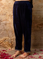Vellora Velvet Blue Party Wear Embroidery Work Readymade Salwar Suit - Distacart