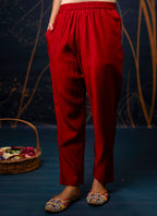Vellora Cotton Silk Blend Maroon Party Wear Embroidery Work Readymade Salwar Suit - Distacart