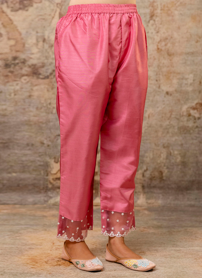 Vellora Silk Blend Pink Party Wear Embroidery Work Readymade Salwar Suit - Distacart