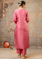 Vellora Silk Blend Pink Party Wear Embroidery Work Readymade Salwar Suit - Distacart