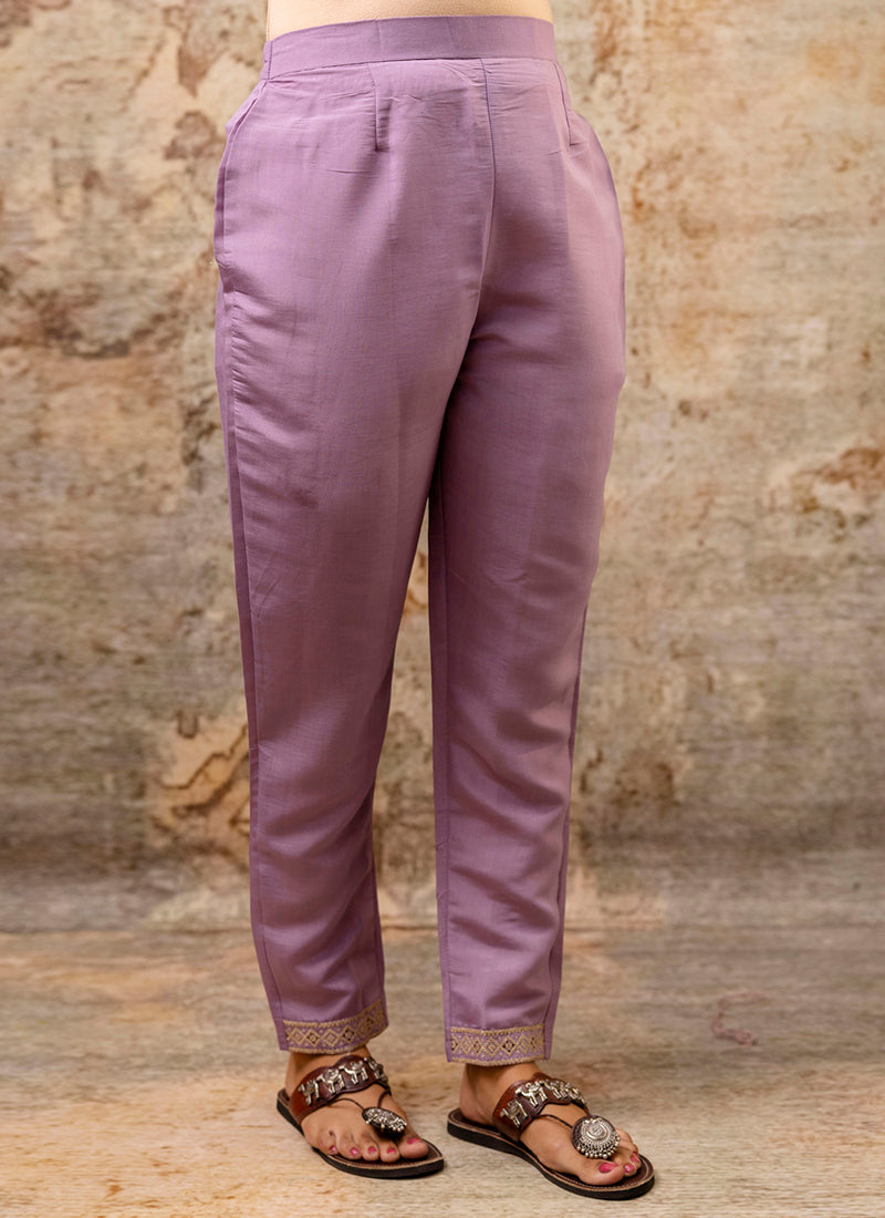 Vellora Silk Blend Lavender Party Wear Embroidery Work Readymade Salwar Suit - Distacart