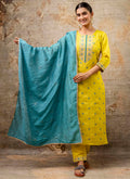 Vellora Silk Blend Yellow Party Wear Embroidery Work Readymade Salwar Suit - Distacart