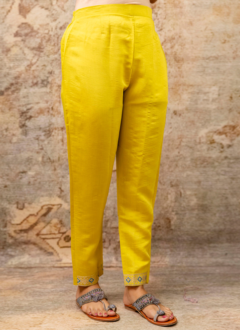 Vellora Silk Blend Yellow Party Wear Embroidery Work Readymade Salwar Suit - Distacart