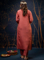 Vellora Silk Blend Peach Party Wear Embroidery Work Readymade Salwar Suit - Distacart
