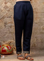 Vellora Silk Blend Navy Blue Party Wear Embroidery Work Readymade Salwar Suit - Distacart