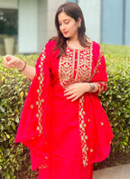 Vellora Silk Blend Pink Party Wear Embroidery Work Readymade Salwar Suit - Distacart