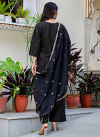 Vellora Silk Blend Black Party Wear Embroidery Work Readymade Salwar Suit - Distacart